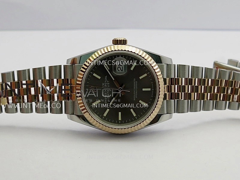 DateJust 36mm 126231 SS RG V2 QF 1:1 Best Edition Gray Dial Stick Marker On SS RG Jubilee Bracelet SH3235