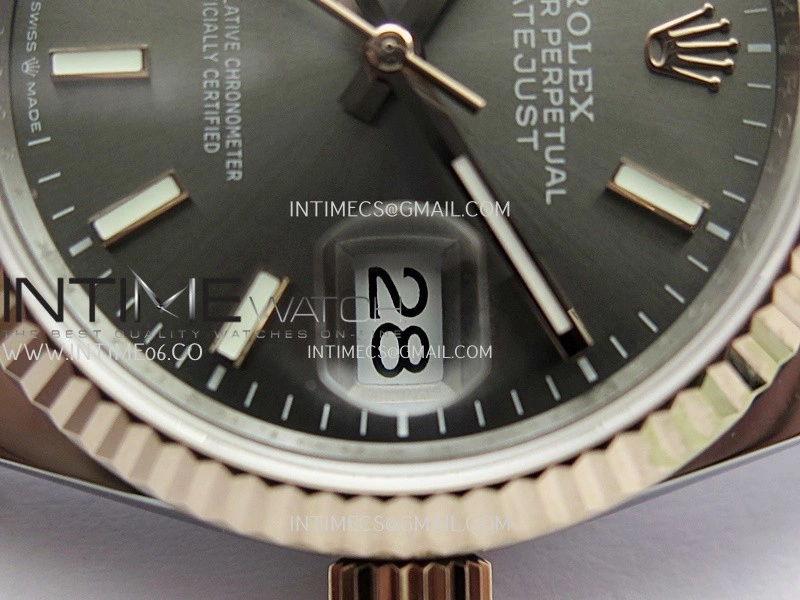 DateJust 36mm 126231 SS RG V2 QF 1:1 Best Edition Gray Dial Stick Marker On SS RG Jubilee Bracelet SH3235