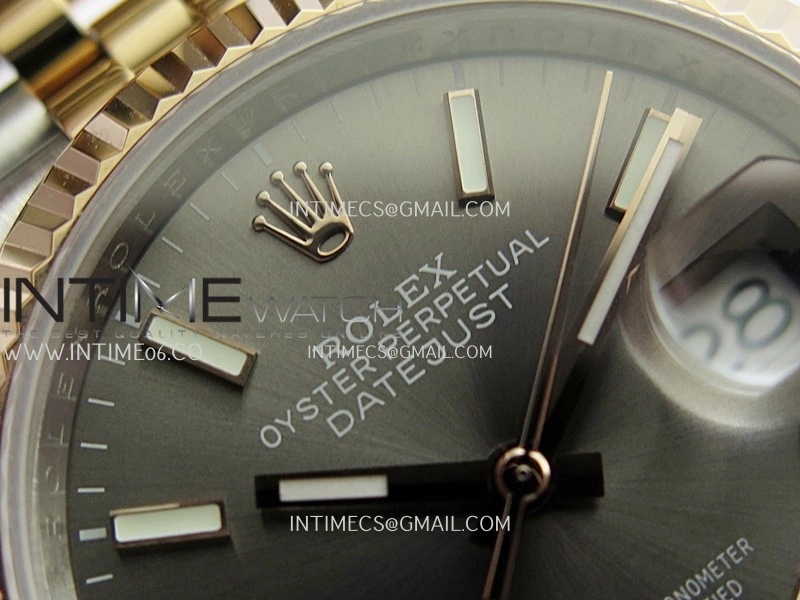 DateJust 36mm 126231 SS RG V2 QF 1:1 Best Edition Gray Dial Stick Marker On SS RG Jubilee Bracelet SH3235