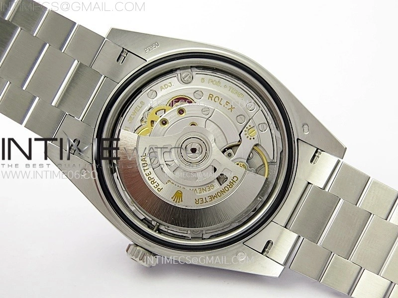 Day Date 228236 40mm 904L SS 1:1 AR+F Best Edition Black Dial Sticks Markers on SS President Bracelet SA3255