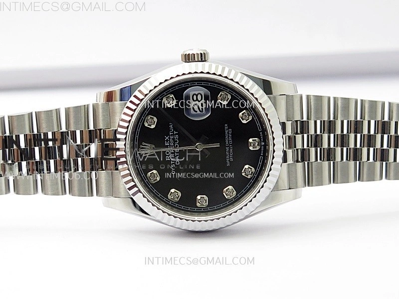DateJust 36MM 126234 SS APSF 1:1 Best Edition Black Dial Diamond Markers on SS Jubilee Bracelet SA3235