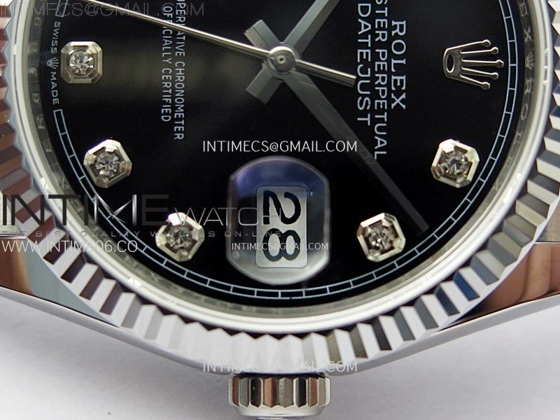 DateJust 36MM 126234 SS APSF 1:1 Best Edition Black Dial Diamond Markers on SS Jubilee Bracelet SA3235