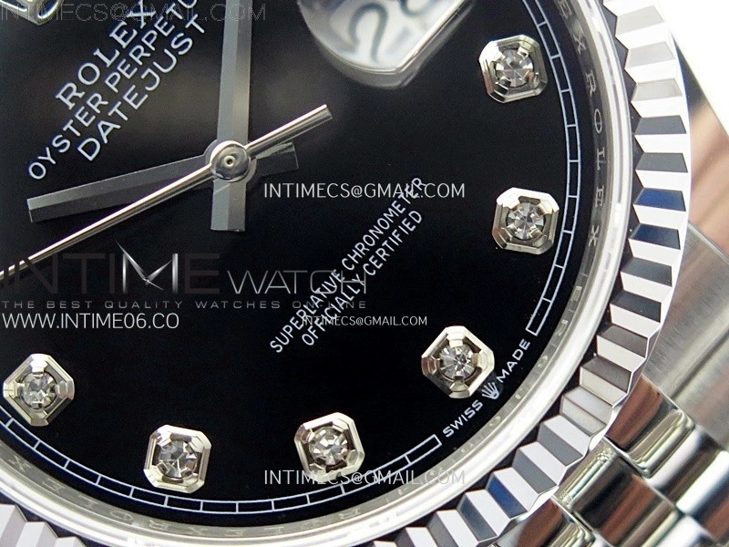 DateJust 36MM 126234 SS APSF 1:1 Best Edition Black Dial Diamond Markers on SS Jubilee Bracelet SA3235