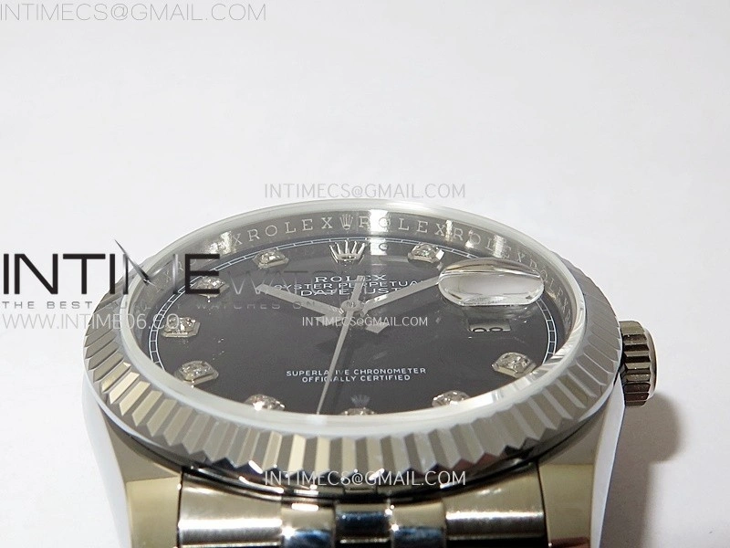 DateJust 36MM 126234 SS APSF 1:1 Best Edition Black Dial Diamond Markers on SS Jubilee Bracelet SA3235