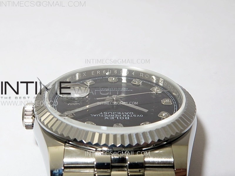 DateJust 36MM 126234 SS APSF 1:1 Best Edition Black Dial Diamond Markers on SS Jubilee Bracelet SA3235