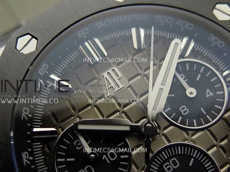 Royal Oak Offshore 43mm 26420 Ceramic Bezel SS APSF 1:1 Best Edition Light Brown Dial On Gray Rubber Strap SA4401 Super Clone