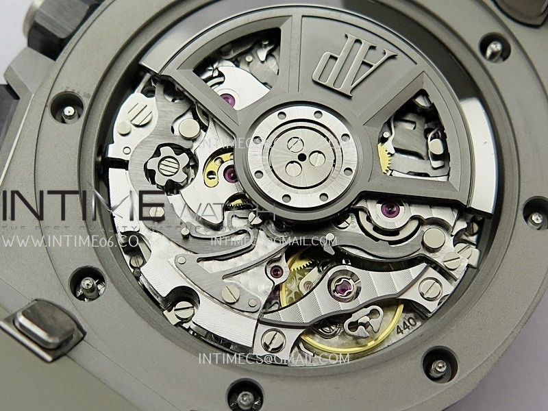 Royal Oak Offshore 43mm 26420 Ceramic Bezel SS APSF 1:1 Best Edition Light Brown Dial On Gray Rubber Strap SA4401 Super Clone