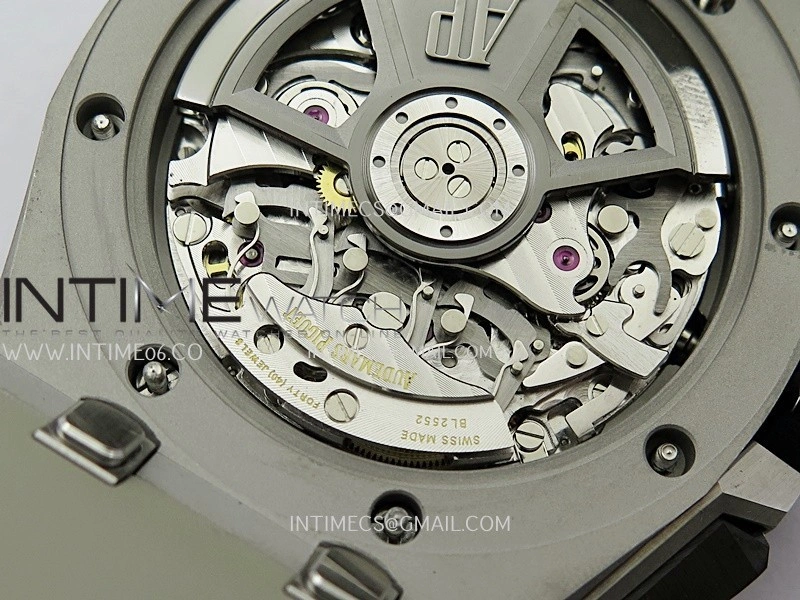 Royal Oak Offshore 43mm 26420 Ceramic Bezel SS APSF 1:1 Best Edition Light Brown Dial On Gray Rubber Strap SA4401 Super Clone