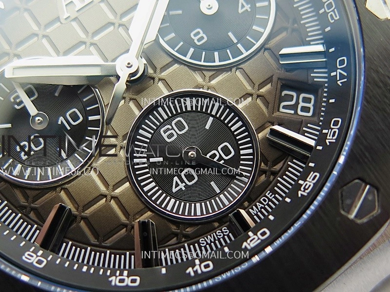 AP ROO 43mm 26420 Ceramic Bezel SS APSF 1:1 Best Edition Light Brown Dial On Gray Rubber Strap Super Clone SA4401