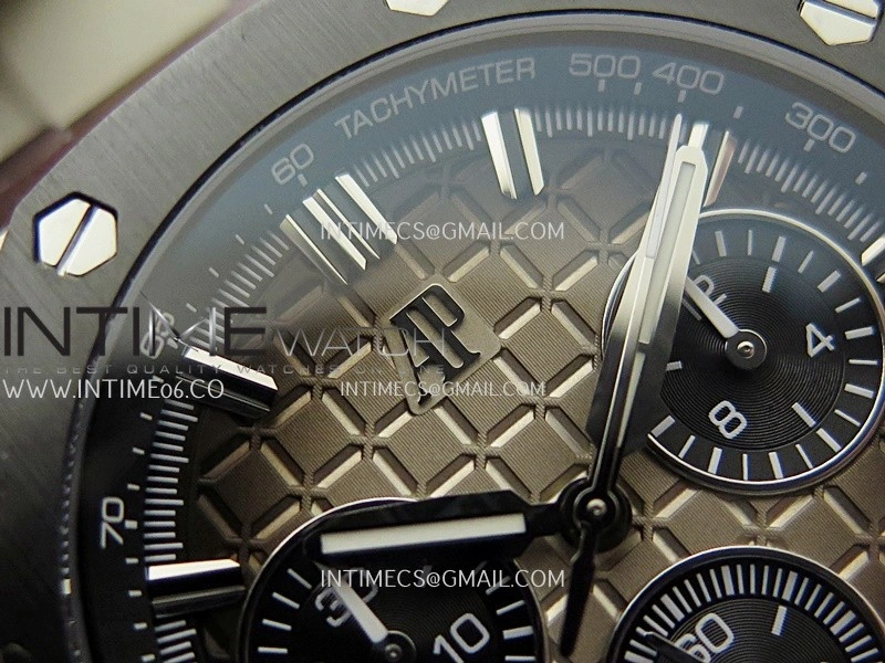 AP ROO 43mm 26420 Ceramic Bezel SS APSF 1:1 Best Edition Light Brown Dial On Gray Rubber Strap Super Clone SA4401