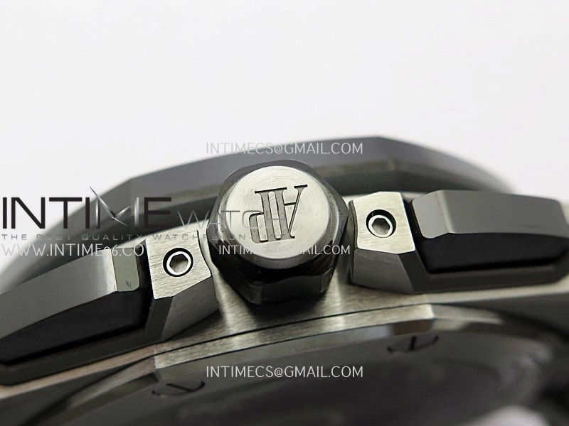 AP ROO 43mm 26420 Ceramic Bezel SS APSF 1:1 Best Edition Light Brown Dial On Gray Rubber Strap Super Clone SA4401