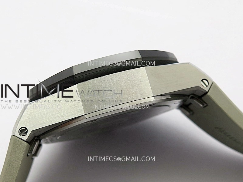 AP ROO 43mm 26420 Ceramic Bezel SS APSF 1:1 Best Edition Light Brown Dial On Gray Rubber Strap Super Clone SA4401