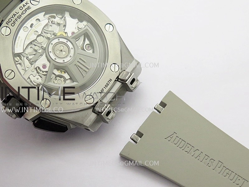 AP ROO 43mm 26420 Ceramic Bezel SS APSF 1:1 Best Edition Light Brown Dial On Gray Rubber Strap Super Clone SA4401