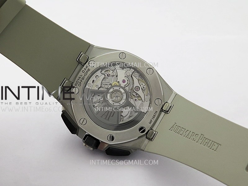 AP ROO 43mm 26420 Ceramic Bezel SS APSF 1:1 Best Edition Light Brown Dial On Gray Rubber Strap Super Clone SA4401