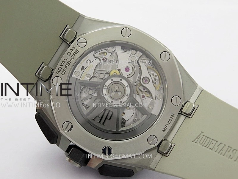AP ROO 43mm 26420 Ceramic Bezel SS APSF 1:1 Best Edition Light Brown Dial On Gray Rubber Strap Super Clone SA4401