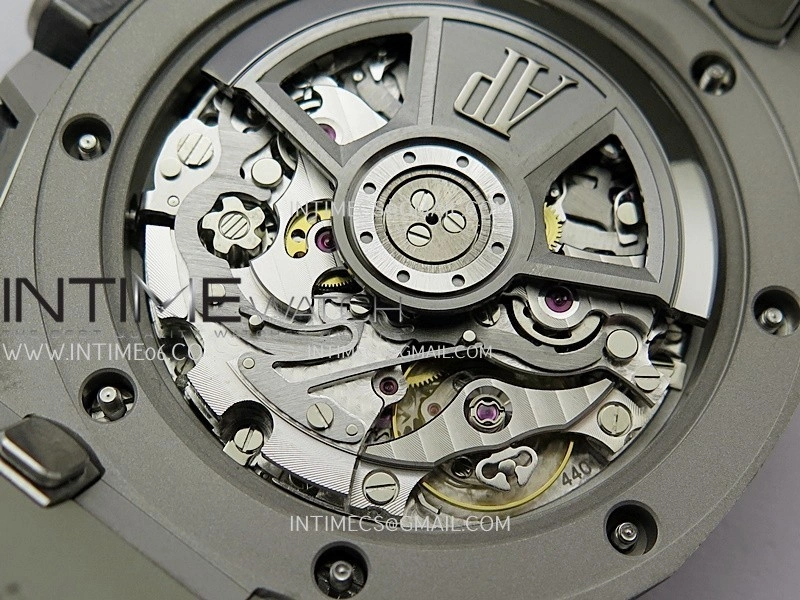AP ROO 43mm 26420 Ceramic Bezel SS APSF 1:1 Best Edition Light Brown Dial On Gray Rubber Strap Super Clone SA4401