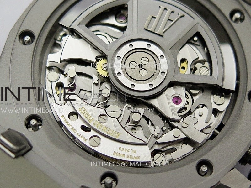 AP ROO 43mm 26420 Ceramic Bezel SS APSF 1:1 Best Edition Light Brown Dial On Gray Rubber Strap Super Clone SA4401