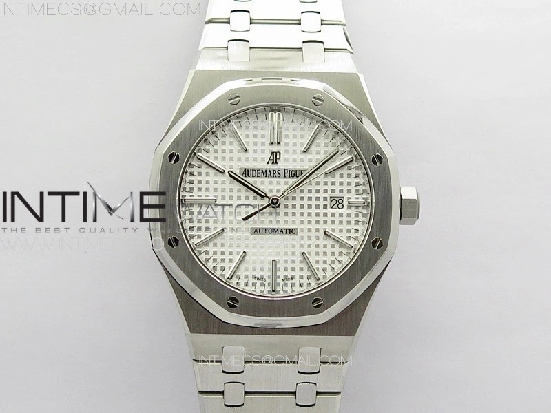 Royal Oak 41mm 15400 SS APSF 1:1 Best Edition Silver Textured Dial on SS Bracelet A3120 Super Clone V3