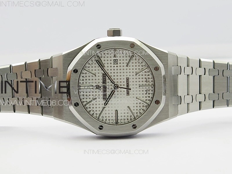 Royal Oak 41mm 15400 SS APSF 1:1 Best Edition Silver Textured Dial on SS Bracelet A3120 Super Clone V3