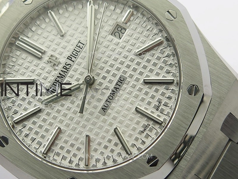 Royal Oak 41mm 15400 SS APSF 1:1 Best Edition Silver Textured Dial on SS Bracelet A3120 Super Clone V3