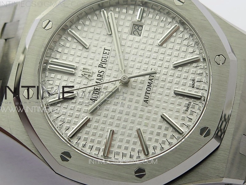 Royal Oak 41mm 15400 SS APSF 1:1 Best Edition Silver Textured Dial on SS Bracelet A3120 Super Clone V3