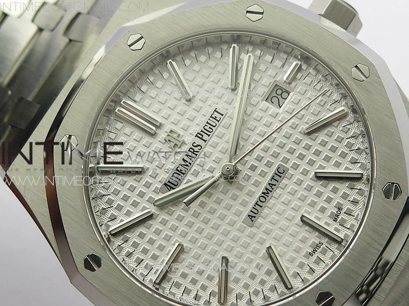 Royal Oak 41mm 15400 SS APSF 1:1 Best Edition Silver Textured Dial on SS Bracelet A3120 Super Clone V3