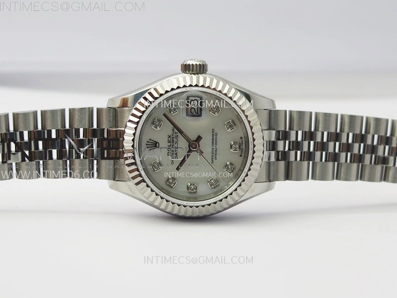 Datejust 28mm 279179 SS APSF Best Edition White MOP Dial Crystals Markers on SS Jubilee Bracelet NH05