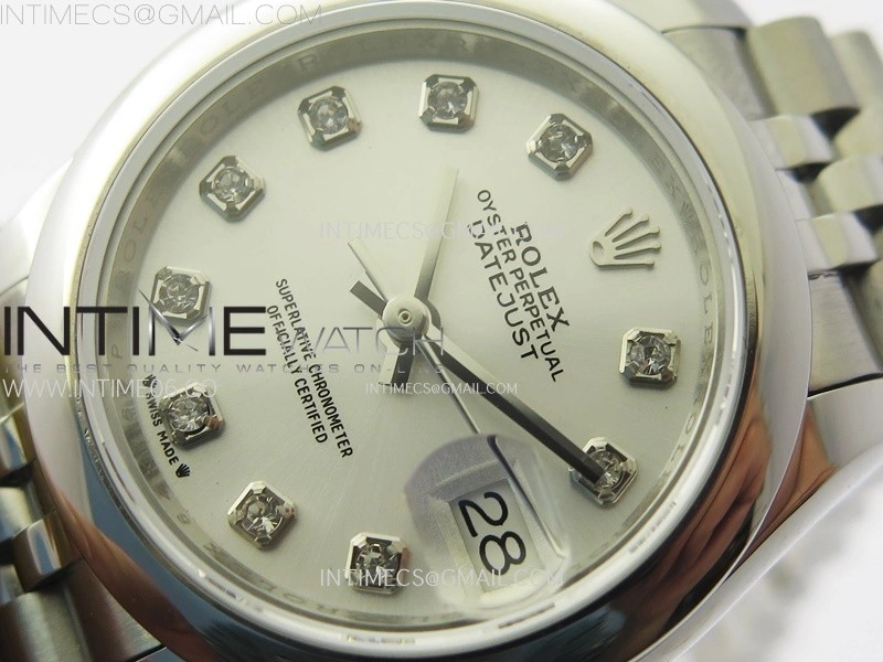 Datejust 28mm 279166 Smooth Bezel SS APSF Best Edition White MOP Dial Crystals Markers on SS Jubilee Bracelet NH05
