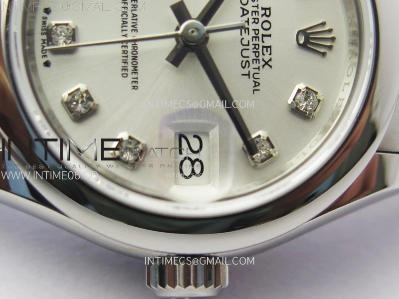 Datejust 28mm 279166 Smooth Bezel SS APSF Best Edition White MOP Dial Crystals Markers on SS Jubilee Bracelet NH05