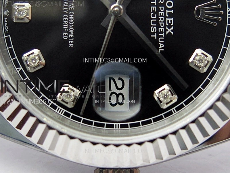 DateJust 41mm 126334 904 SS AR+F V2 1:1 Best Edition Black Dial Diamonds Markers on Jubilee Bracelet DD3235