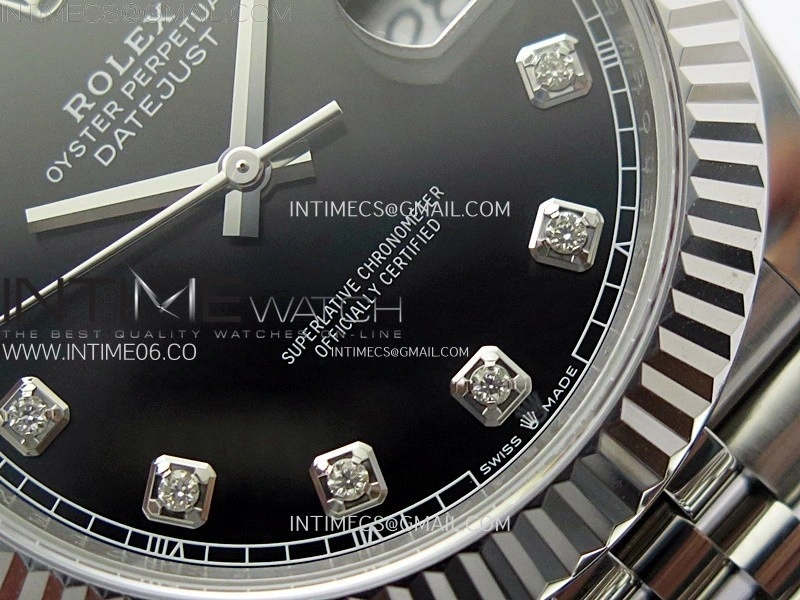DateJust 41mm 126334 904 SS AR+F V2 1:1 Best Edition Black Dial Diamonds Markers on Jubilee Bracelet DD3235