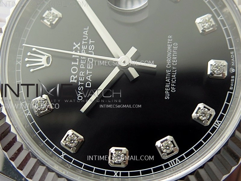 DateJust 41mm 126334 904 SS AR+F V2 1:1 Best Edition Black Dial Diamonds Markers on Jubilee Bracelet DD3235