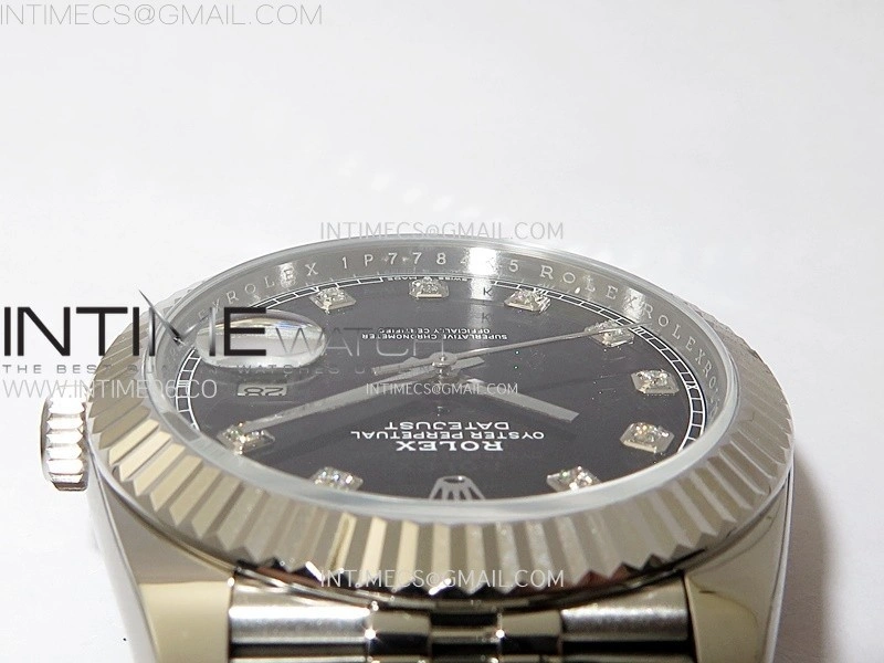 DateJust 41mm 126334 904 SS AR+F V2 1:1 Best Edition Black Dial Diamonds Markers on Jubilee Bracelet DD3235