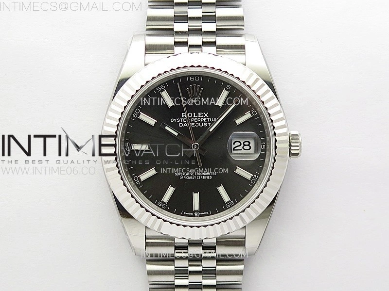 DateJust 41mm 126334 904 SS AR+F V2 1:1 Best Edition Rhodium Dial Sticks Markers on Jubilee Bracelet DD3235