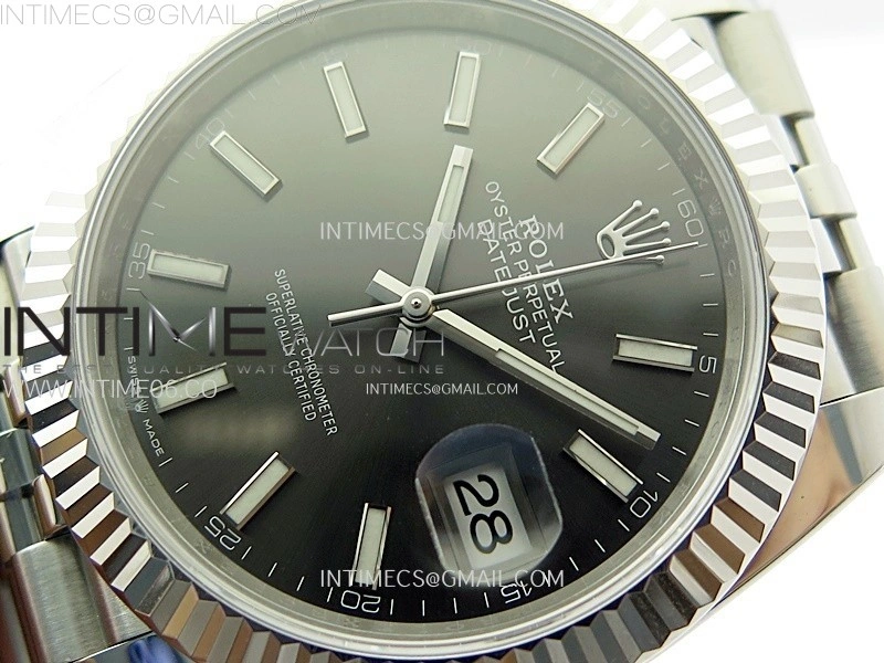DateJust 41mm 126334 904 SS AR+F V2 1:1 Best Edition Rhodium Dial Sticks Markers on Jubilee Bracelet DD3235