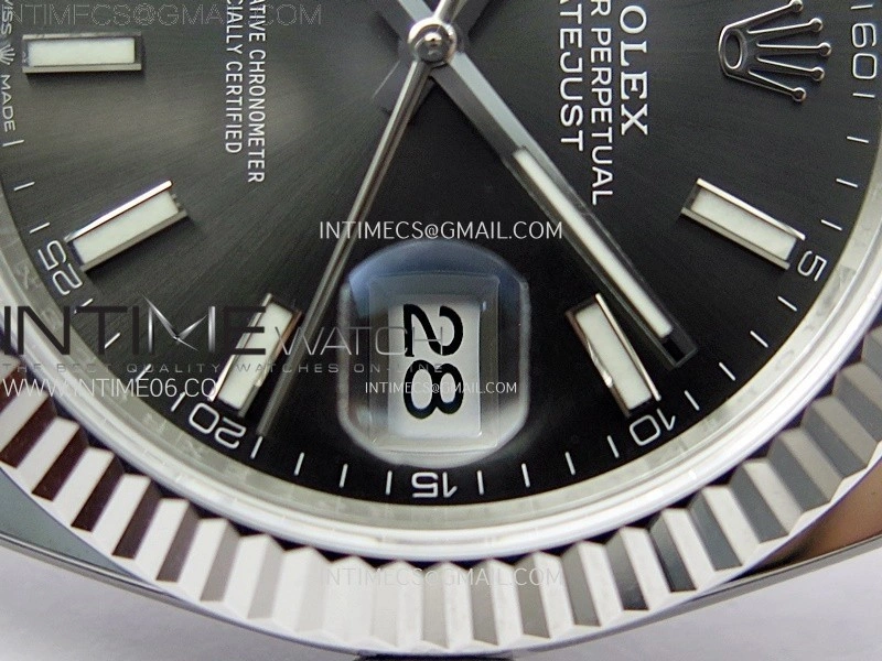 DateJust 41mm 126334 904 SS AR+F V2 1:1 Best Edition Rhodium Dial Sticks Markers on Jubilee Bracelet DD3235