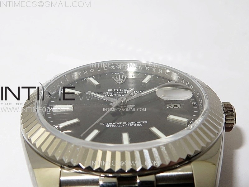 DateJust 41mm 126334 904 SS AR+F V2 1:1 Best Edition Rhodium Dial Sticks Markers on Jubilee Bracelet DD3235