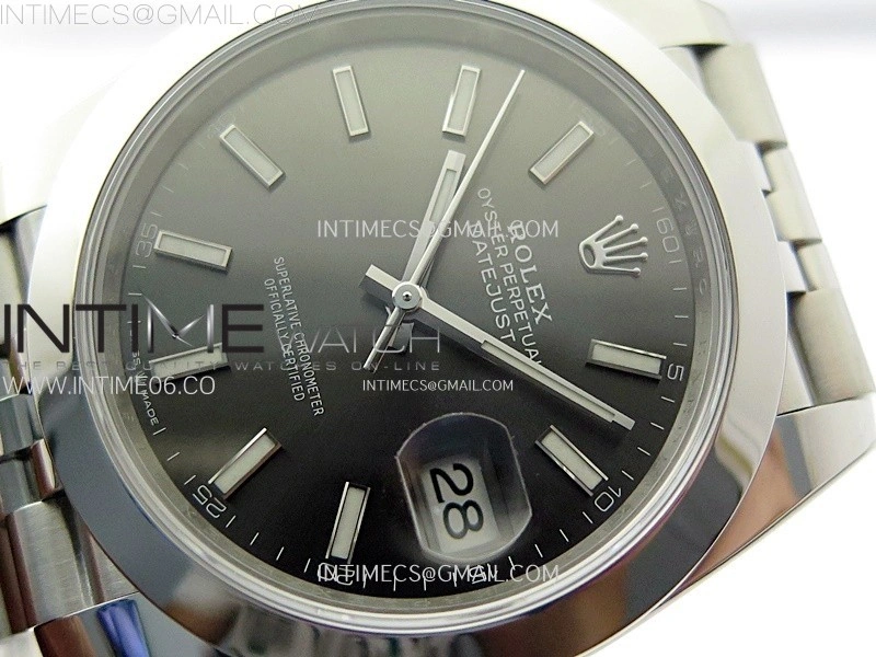 DateJust 41mm 126300 904 SS AR+F V2 1:1 Best Edition Rhodium Dial Sticks Markers on Jubilee Bracelet DD3235
