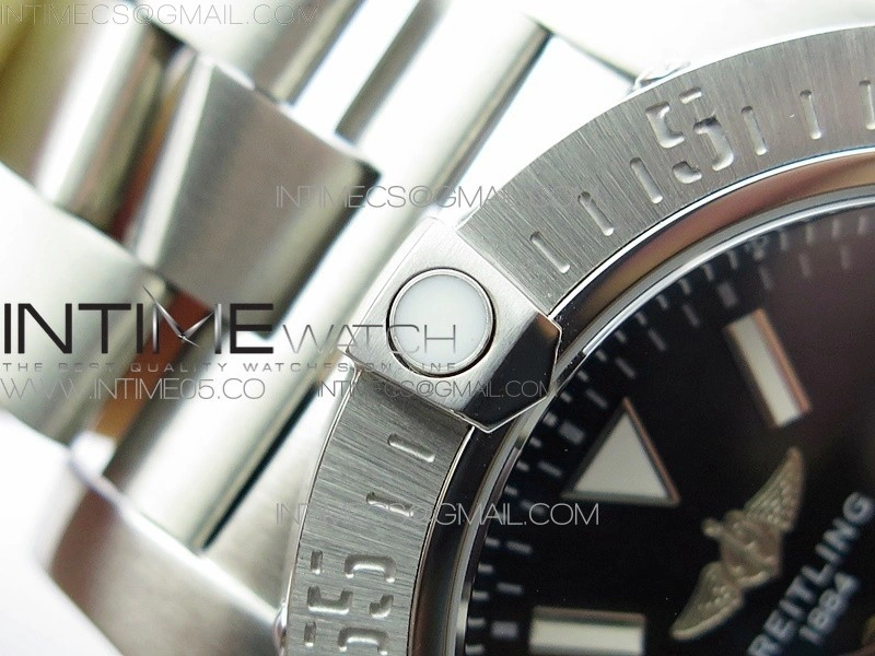 Seawolf 45mm SS B50 1:1 Best Edition SuperLumed Black Dial Sticks Markers on SS Bracelet A2824