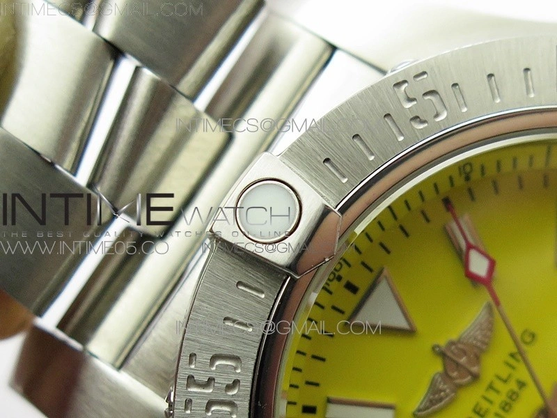 Seawolf 45mm SS B50 1:1 Best Edition SuperLumed Yellow Dial Stick Markers on SS Bracelet A2824