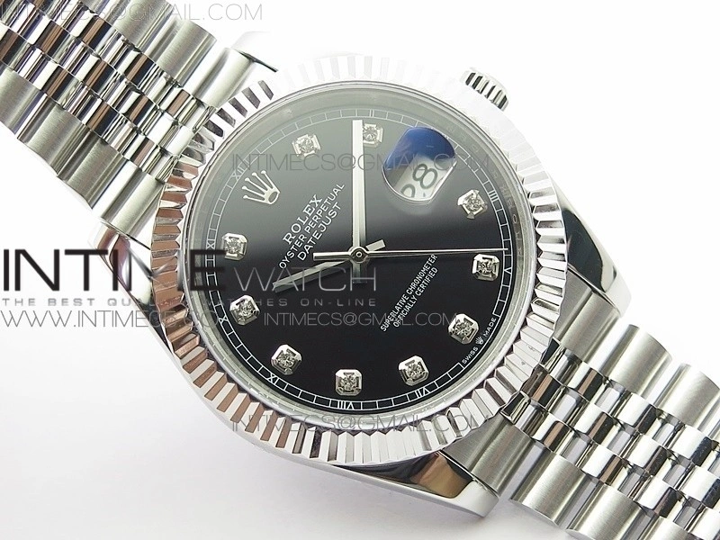 DateJust 41 126334 SS BP 1:1 Best Edition New Version Black Crystal Markers Dial on Jubilee Bracelet