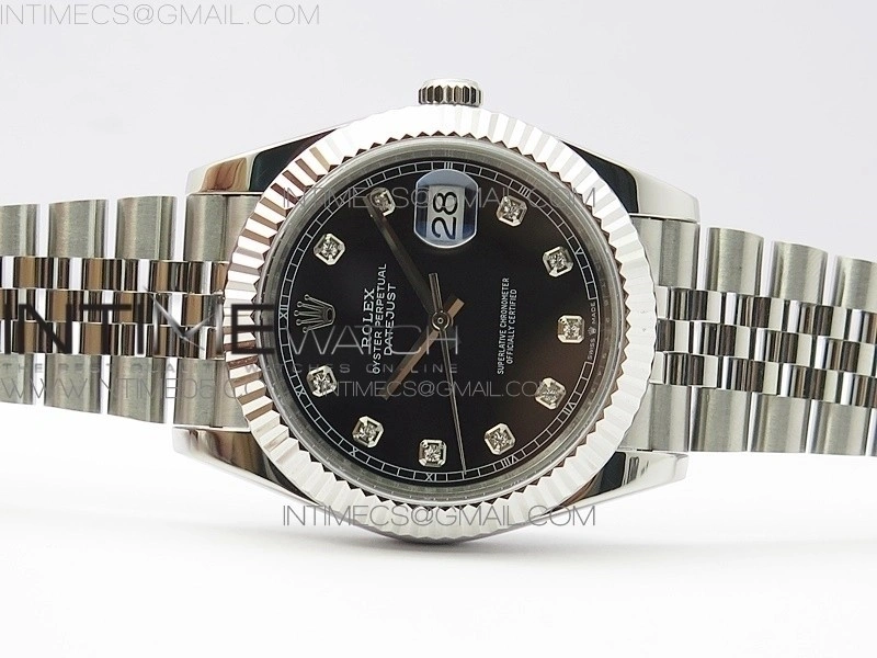 DateJust 41 126334 SS BP 1:1 Best Edition New Version Black Crystal Markers Dial on Jubilee Bracelet