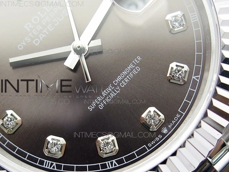 DateJust 41 126334 SS BP 1:1 Best Edition New Version Gray Crystals Markers Dial on Jubilee Bracelet