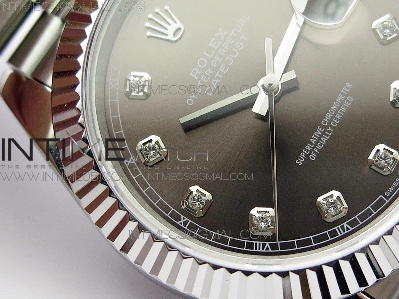 DateJust 41 126334 SS BP 1:1 Best Edition New Version Gray Crystals Markers Dial on Jubilee Bracelet