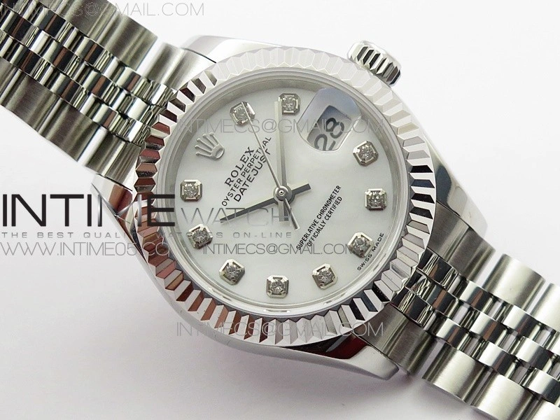 Datejust 28mm 279174 SS BP Best Edition White MOP Crystal Markers Dial on SS Jubilee Bracelet ETA2671