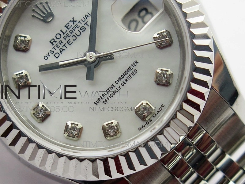 Datejust 28mm 279174 SS BP Best Edition White MOP Crystal Markers Dial on SS Jubilee Bracelet ETA2671