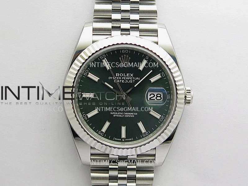 DateJust 41mm 126334 904L SS Clean Plus 1:1 Best Edition Green Dial Stick Marker On Jubilee Bracelet DD3235