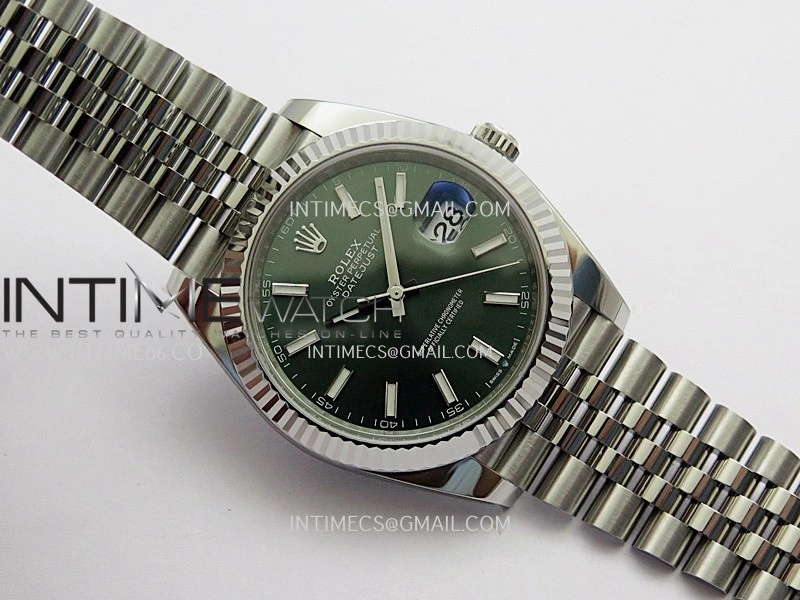 DateJust 41mm 126334 904L SS Clean Plus 1:1 Best Edition Green Dial Stick Marker On Jubilee Bracelet DD3235