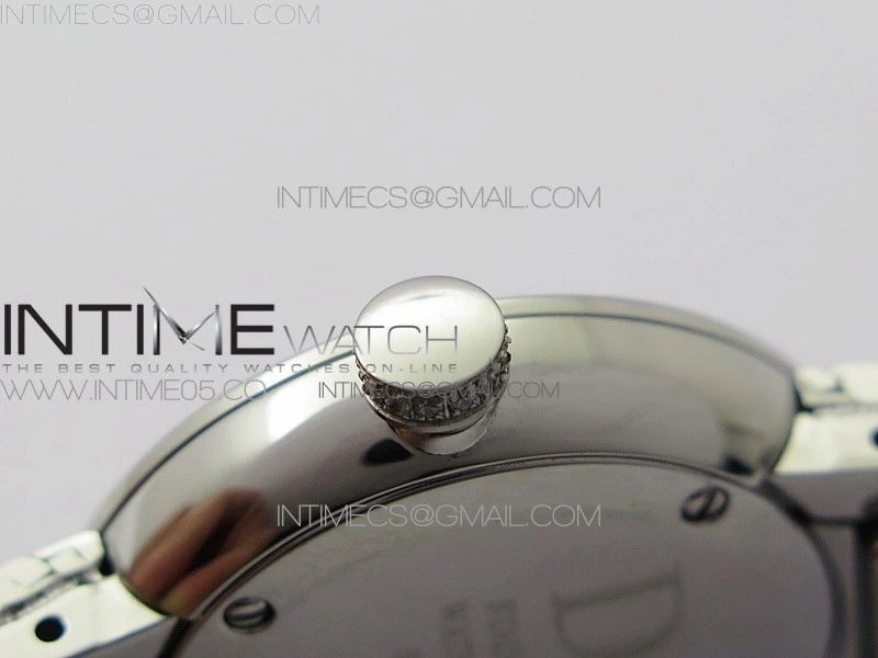 La d de dior satine SS Crystal Bezel 8848F 1:1 Best Edition Pink MOP Dial on SS bracelet Swiss Quartz
