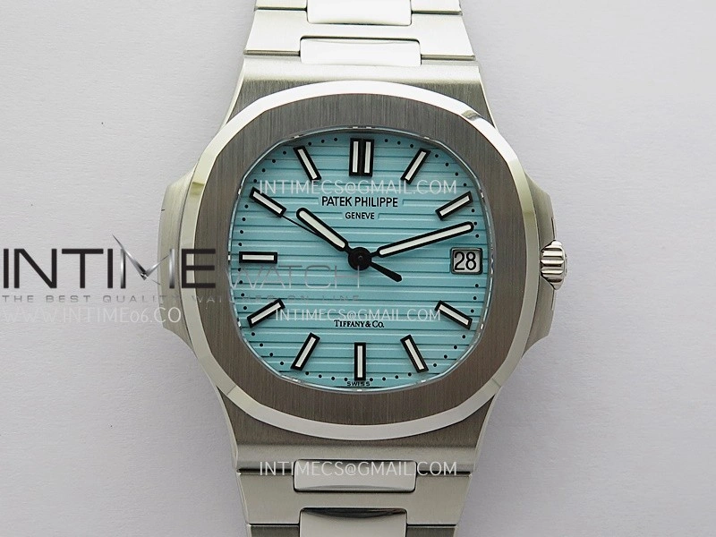 Nautilus 5711 1A SS DDF 1:1 Best Edition Tiffany Blue Textured Dial On SS Bracelet Super Clone 324